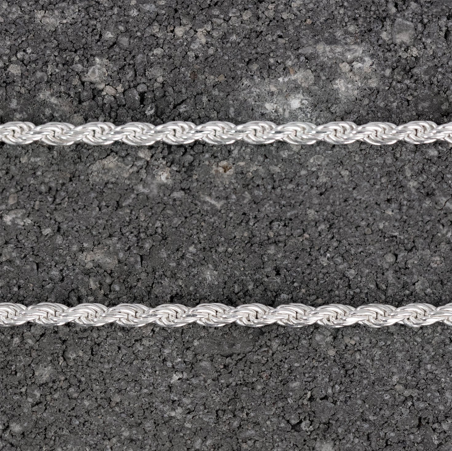 Solid Diamond Cut Rope Chain Necklace